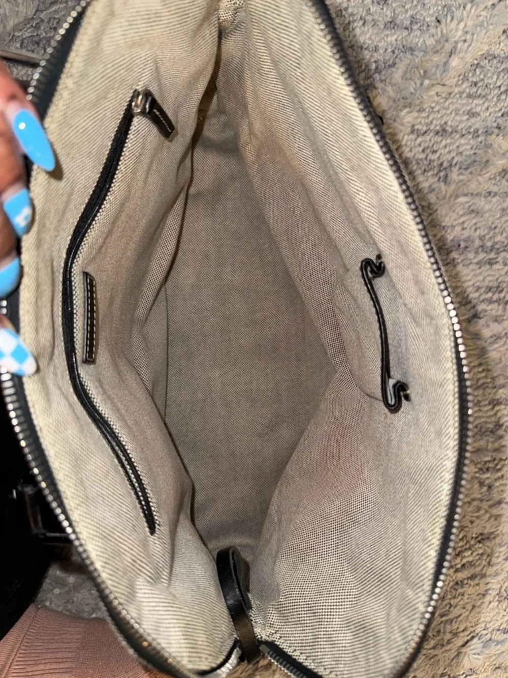 Dooney & Bourke Black and Gray Logo Dome Satchel